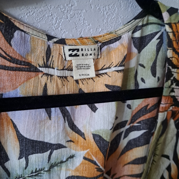 Billabong Tropical Print Dress - Black, Orange, Green - Picture 6 of 8